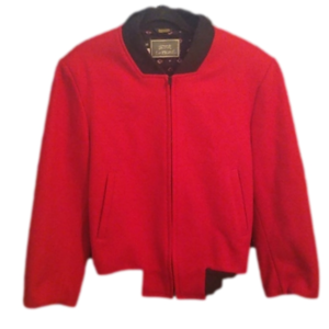 LeTigre red wool zip up coat